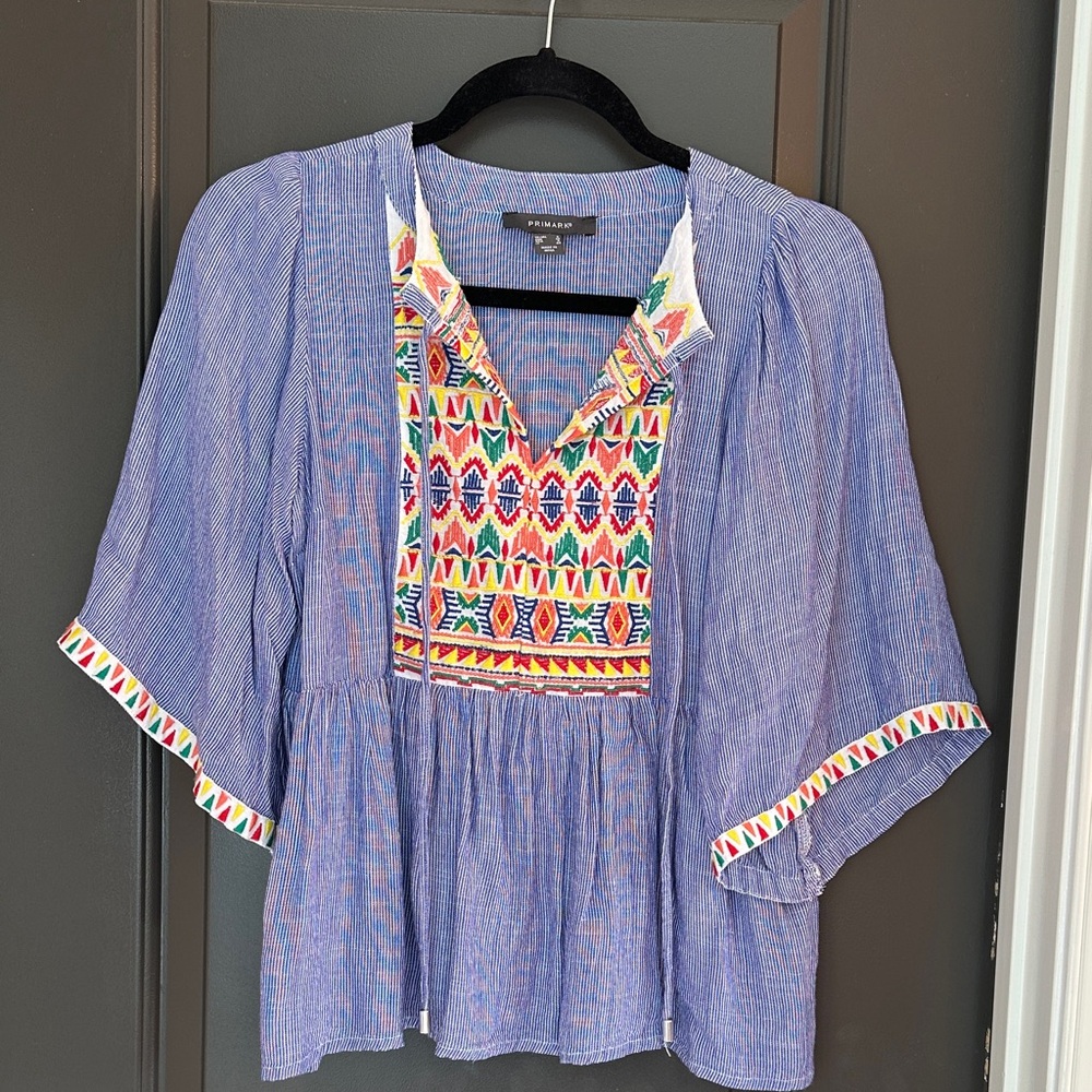 Primark Multicolor Embroidered Blouse size 4